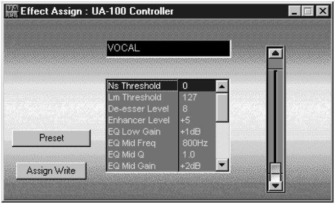 EDIROL UA-100 - Fenêtre Effect Assign - 1