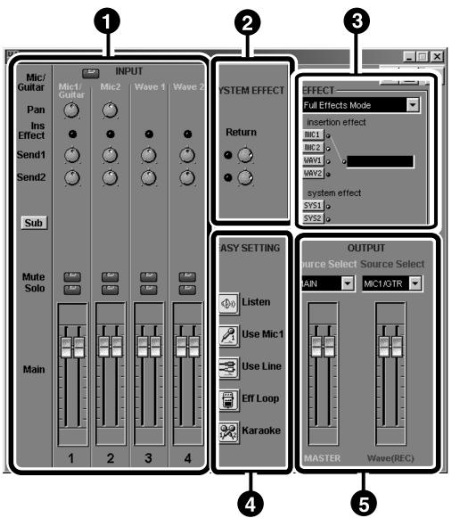 EDIROL UA-100 - Fenêtre Mixer (Console) - 1