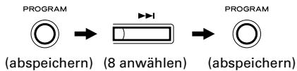 TEAC AD-500 - Abwechselnd die Taste(n) MUSIC SKIP und die Taste PROGRAM in der gezeugten Reihenfolge betätigten. - 2