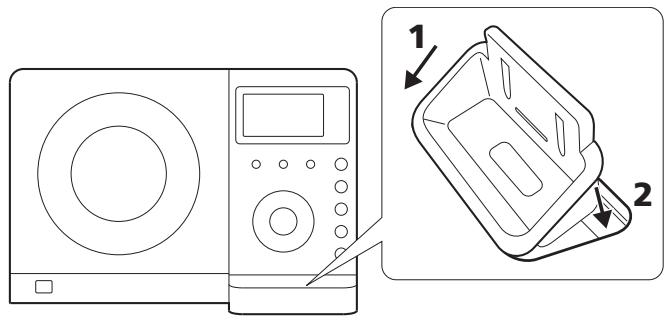 TEAC MC-DX32I - Coloque el adaptor en la base Dock del MC-DX32i. - 1