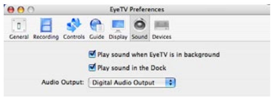 ELGATO LOGICIEL EYETV 2 - Preférences Son - 1
