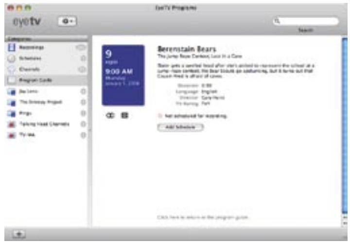 ELGATO LOGICIEL EYETV 2 - Guide des Programmes - 11