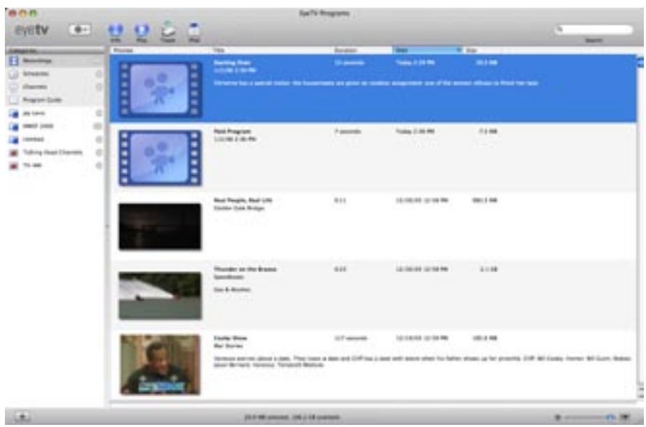 ELGATO LOGICIEL EYETV 2 - Enregistrements - 1