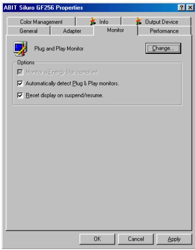 ABIT GF256 - 3-2. Comment utiliser les propriétés de paramétrage du pilote sous windows® 98 se - 9