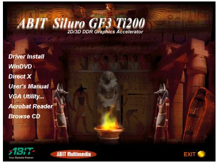 ABIT GF3 TI200 - Installation automatique via le CD d'installation: - 1