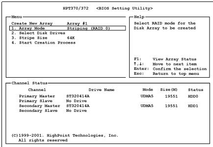 ABIT ST6 - Option 1: Create RAID - 1