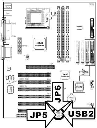 ABIT ST6 - (12). Connecteurs USB2/JP5/JP6 : Plugs USB additionnels: - 1