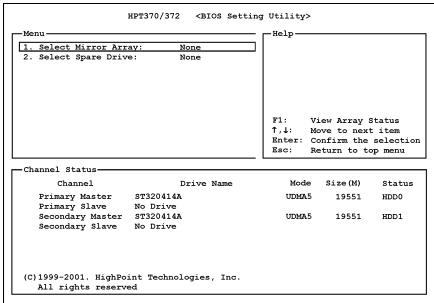 ABIT ST6 - Option 4: Add Spare Disk - 1