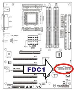 ABIT TH7 - Connecteur FDC1 - 1