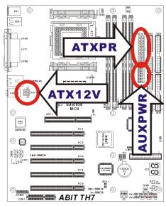 ABIT TH7 - ATX12V: connecteurs d'alimentation ATX - 1