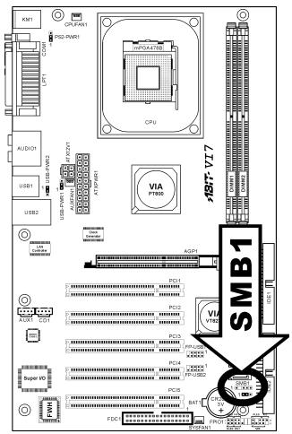 ABIT VI7 - (12). Connecteurs System Management Bus - 1