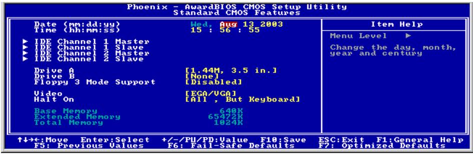 ABIT VI7 - 3-2. Standard CMOS Features - 1