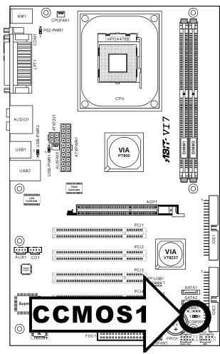 ABIT VI7 - (3). Tête de Clarification de la Mémoire CMOS - 1
