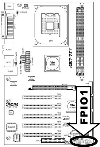 ABIT VI7 - (5). Connexion des Boutons et Indicateurs du Panneau Avant - 1