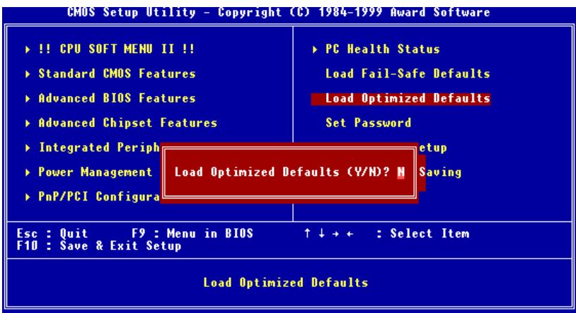 ABIT WB6 - 3-10. Load Optimized Defaults - 1