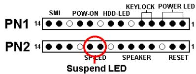 ABIT WB6 - PN2 (Pin 9-10) : Broches Suspend LED - 1