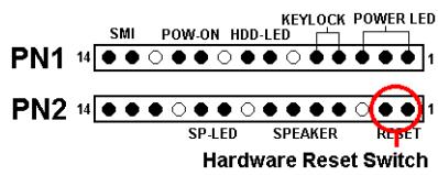 ABIT WB6 - PN2 (Pin 1-2): Broches Hardware Reset Switch - 1