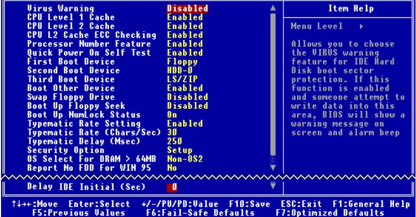 ABIT WB6 - CMOS Setup Utility - Copyright (C) 1984-1999 Award Software Advanced BIOS Features - 1