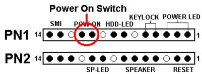 ABIT WB6 - PN1 (Pin 10-11) : Broches Power on Switch - 1