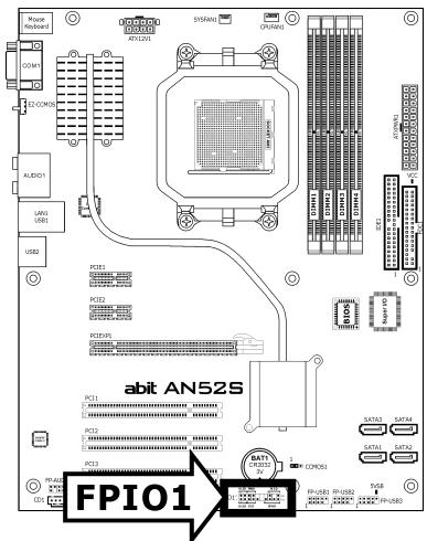 ABIT AN52 - Front Panel Switches & Indicators Headers - 1