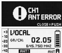AKG DMS 700 - Status &amp; Warning Messages - 4