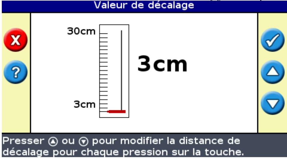 TRIMBLE EZ GUIDE 250 - Modification de la valeur d'incrément d'avance - 1