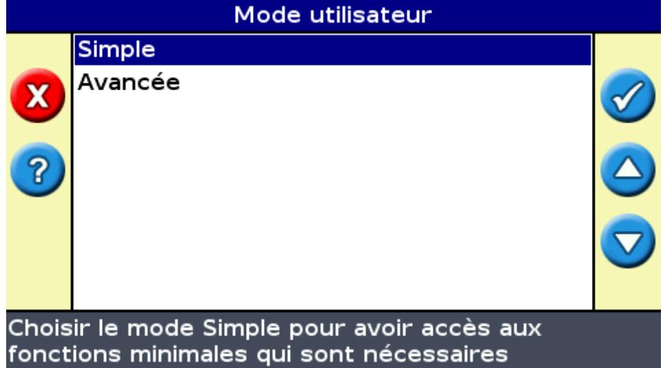 TRIMBLE EZ GUIDE 250 - Changement de mode utilisateur - 1