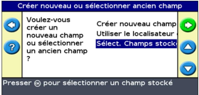 TRIMBLE EZ GUIDE 250 - Sélectionner le nom de champ dans une liste - 1