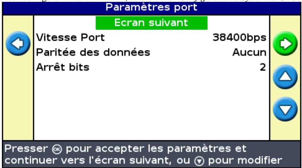 TRIMBLE EZ GUIDE 250 - Configuration de la sortie de messages NMEA - 1