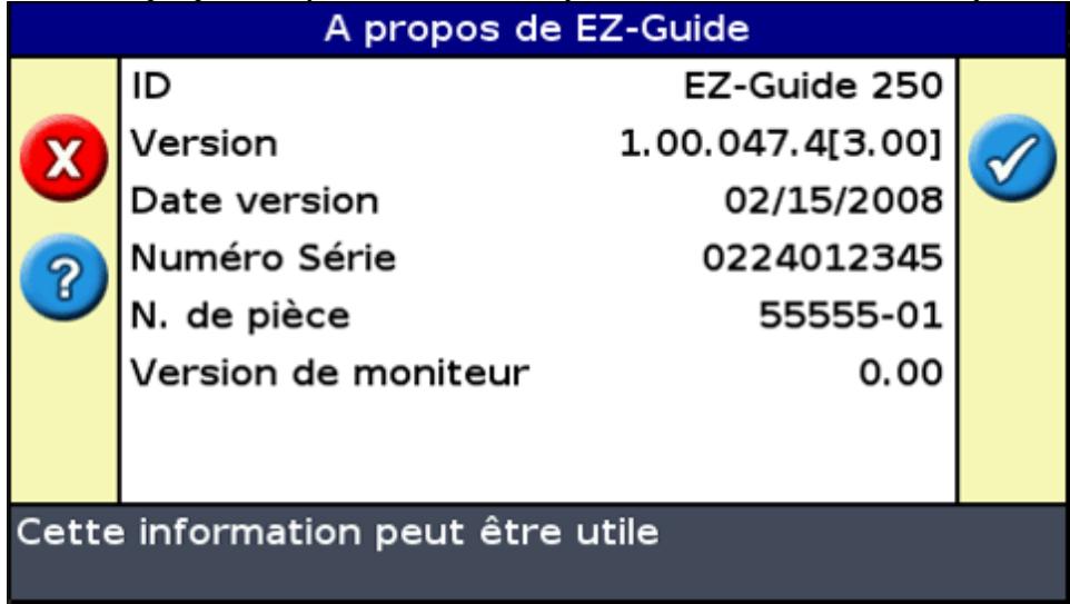 TRIMBLE EZ GUIDE 250 - L'écran à propos de ez-guide - 1