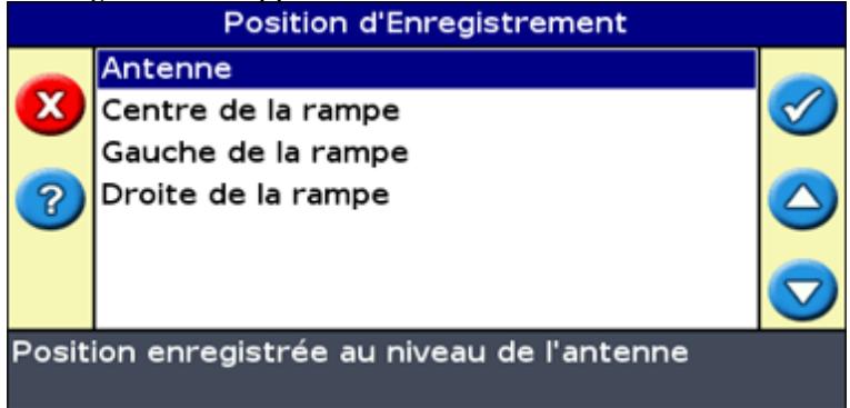 TRIMBLE EZ GUIDE 250 - Position d'enregistrement - 2