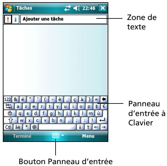 TRIMBLE JUNO SC - Sélection d'un panneau d'entrée - 1