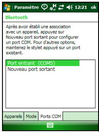 TRIMBLE JUNO SC - Étape 2: configuration du port COM à utiliser sur le terminal - 1