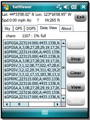 TRIMBLE NOMAD 900 - Onglet data view (visualisation des données) - 1