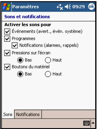 COMPAQ IPAQ RZ1700 - Sons et notifications - 1