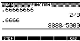 COMPAQ 39G PLUS - Conversion d'un nombre décimal en fraction - 1