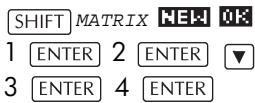 COMPAQ 39G PLUS - Arithmétique sur les matrices - 1