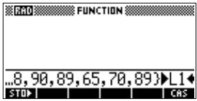 COMPAQ 39G PLUS - Calculs statistiques à partir d'une liste - 1