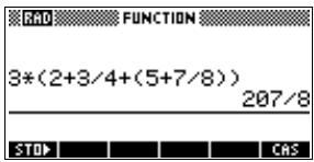 COMPAQ 39G PLUS - Calculs de fractions - 5
