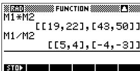COMPAQ 39G PLUS - Division par une matrice carrée - 2