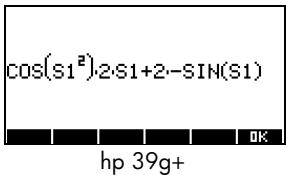 COMPAQ 39G PLUS - Calcul de dérivée dans home - 13