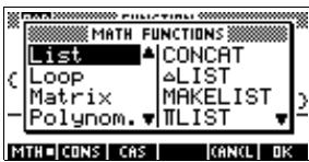 COMPAQ 39G PLUS - Fonctions de manipulation listes - 1