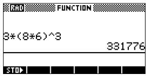 COMPAQ 39G PLUS - Mémorisation du résultat d'un calcul - 2
