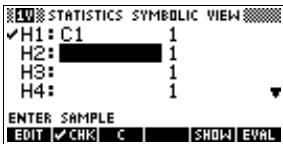 COMPAQ 39G PLUS - Calculs statistiques à partir d'une liste - 6