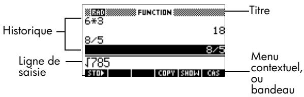 COMPAQ 40GS - Les différentes parties de l'affichage - 1