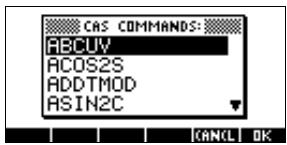 COMPAQ 40GS - Fonctions du module de calcul formel (cas) dans le menu CMDS - 1