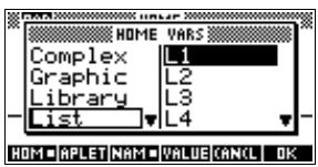COMPAQ 40GS - Le menu VARS - 7