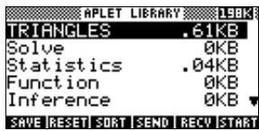 COMPAQ 40GS - S'assurer que l'application triangles a bien été enregistrée dans la bibliothèque d'applications. - 2