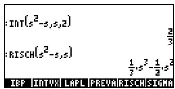 COMPAQ 48GII - Fonctions INT, INTVX, RISCH, SIGMA et sigmavx - 2