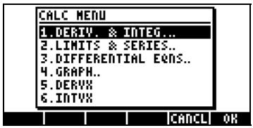 COMPAQ 48GII - Le menu CALC (calculus) - 1